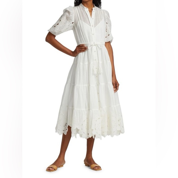 Zimmerman Teddy Scallop Frill Mid Dress - Picture 1 of 14